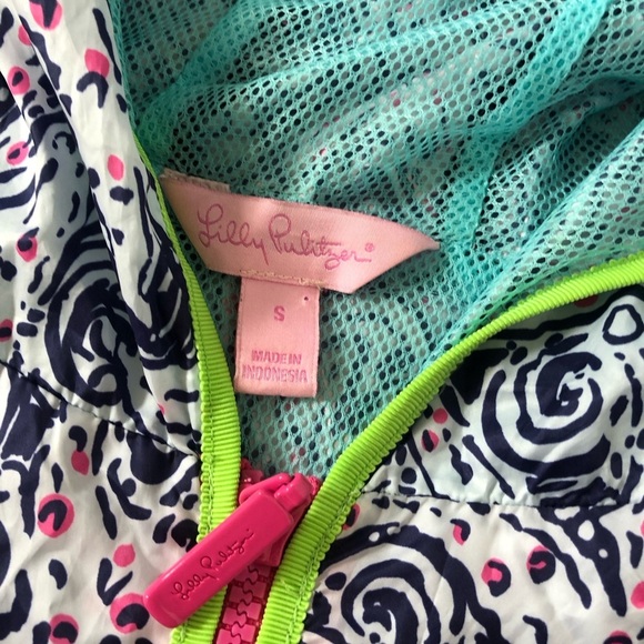 Lilly Pulitzer Women’s S Starfish Full-Zip Hooded Packable Windbreaker Jacket - Picture 10 of 11